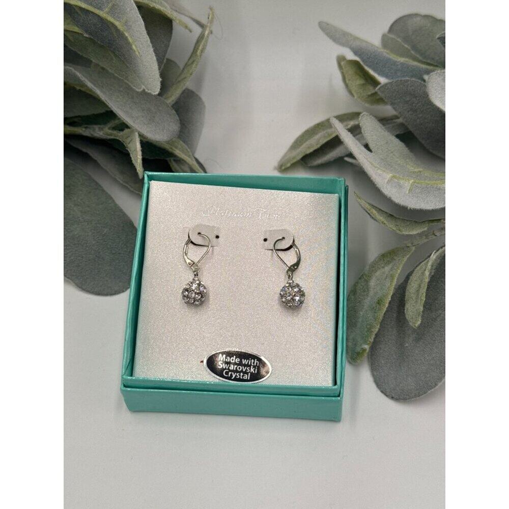 Swarovski Pierced Dangle Earrings New in Box Elegant Sparkling Crystal Jewelry
